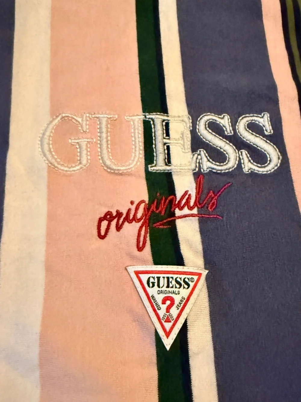 VTG Inspired Guess Jeans Tradition Eco Collection 90s Striped  T-Shirt Mens M - Picture 2 of 4